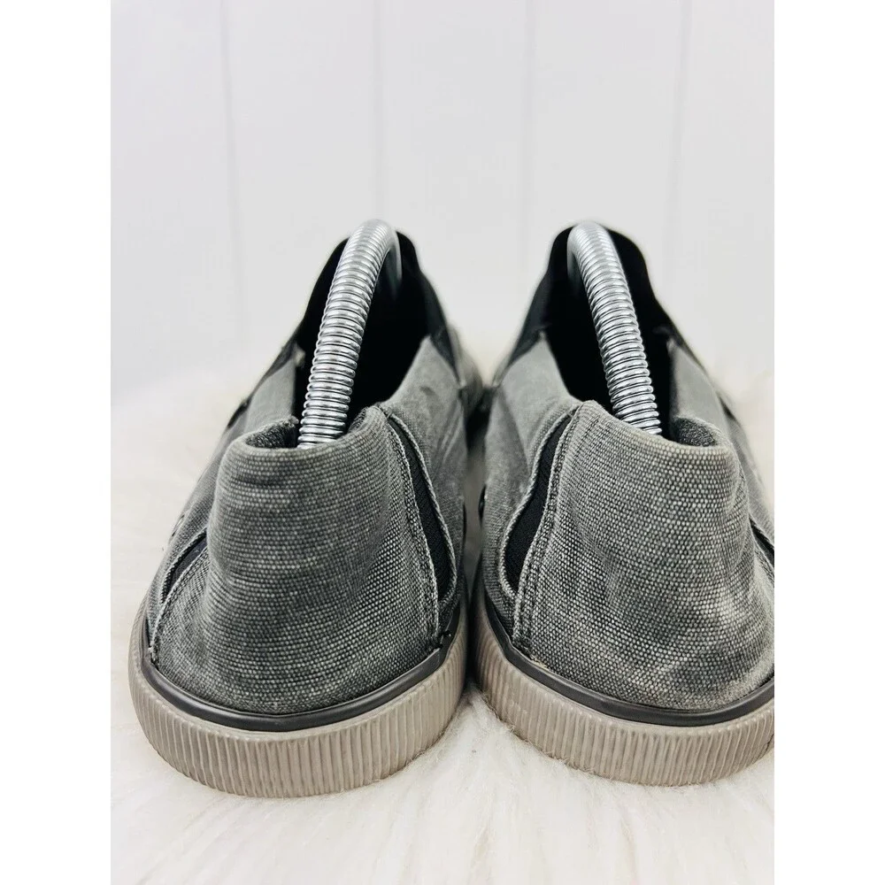 Skechers Gray Canvas Slip On Loafer Shoes Memory Foam Comfort Mens 10.5